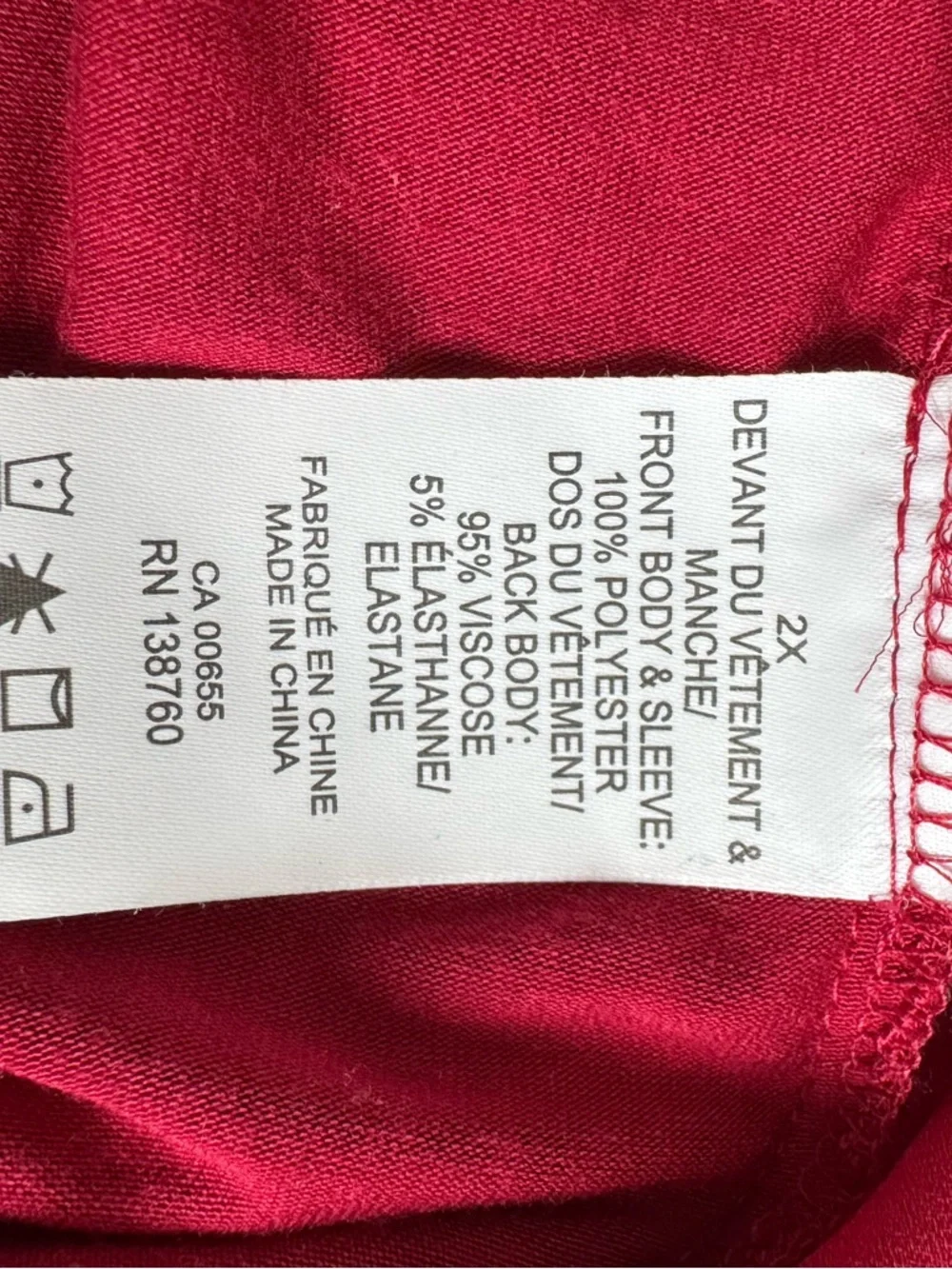 Penningtons Red Ruffle Shoulder Button V-Neck Blouse - Picture 3 of 3